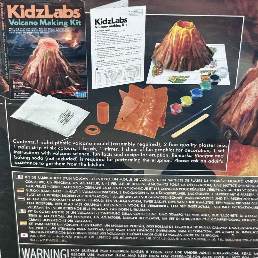KidzLabs Volcano Making Kit Science Experiment Toy 4M Toysmith New Ages 8+